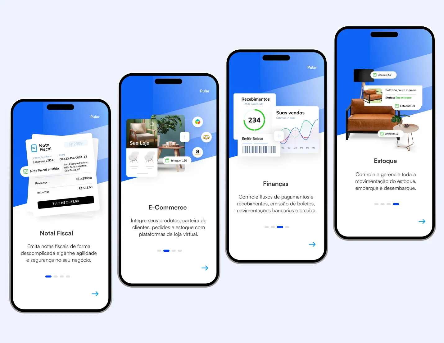 Fluxo de onboarding do app