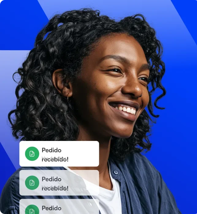Cliente satisfeito recebendo pedido
