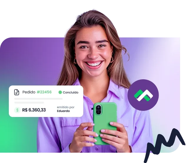 Pedido concluído no app Mercos