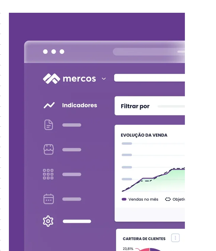 Dashboard do produto Mercos