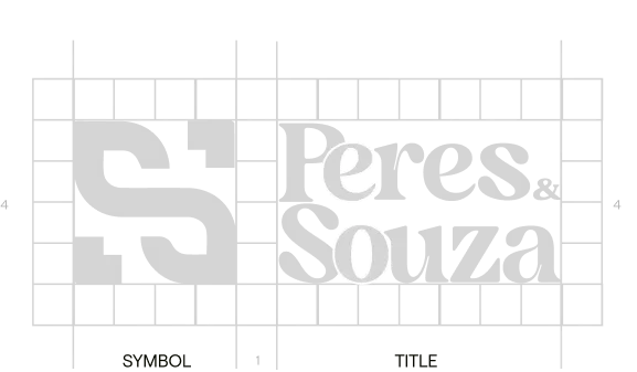 Sistema de grid do símbolo e do logotipo Peres & Souza